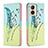 Leather Case Stands Fashionable Pattern Flip Cover Holder B01F for Realme C33 (2023) Matcha Green