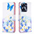 Leather Case Stands Fashionable Pattern Flip Cover Holder B01F for Realme C55 Blue