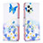 Leather Case Stands Fashionable Pattern Flip Cover Holder B01F for Realme Narzo 50A Prime Blue