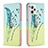 Leather Case Stands Fashionable Pattern Flip Cover Holder B01F for Realme Narzo 50A Prime Matcha Green