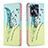 Leather Case Stands Fashionable Pattern Flip Cover Holder B01F for Realme Narzo N55 Matcha Green