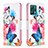 Leather Case Stands Fashionable Pattern Flip Cover Holder B01F for Realme Q5 5G Colorful