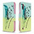 Leather Case Stands Fashionable Pattern Flip Cover Holder B01F for Samsung Galaxy A01 SM-A015 Matcha Green