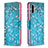 Leather Case Stands Fashionable Pattern Flip Cover Holder B01F for Samsung Galaxy A02 Cyan