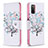 Leather Case Stands Fashionable Pattern Flip Cover Holder B01F for Samsung Galaxy A02s White