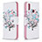 Leather Case Stands Fashionable Pattern Flip Cover Holder B01F for Samsung Galaxy A10s White