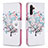 Leather Case Stands Fashionable Pattern Flip Cover Holder B01F for Samsung Galaxy A13 5G White