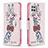 Leather Case Stands Fashionable Pattern Flip Cover Holder B01F for Samsung Galaxy A22 4G Pink