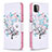 Leather Case Stands Fashionable Pattern Flip Cover Holder B01F for Samsung Galaxy A22 5G White