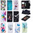 Leather Case Stands Fashionable Pattern Flip Cover Holder B01F for Samsung Galaxy A30S