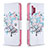 Leather Case Stands Fashionable Pattern Flip Cover Holder B01F for Samsung Galaxy A32 4G White