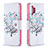 Leather Case Stands Fashionable Pattern Flip Cover Holder B01F for Samsung Galaxy A32 5G White