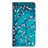 Leather Case Stands Fashionable Pattern Flip Cover Holder B01F for Samsung Galaxy A40 Cyan