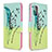 Leather Case Stands Fashionable Pattern Flip Cover Holder B01F for Samsung Galaxy A41 Matcha Green