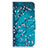 Leather Case Stands Fashionable Pattern Flip Cover Holder B01F for Samsung Galaxy A50 Cyan
