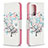 Leather Case Stands Fashionable Pattern Flip Cover Holder B01F for Samsung Galaxy A52 4G White