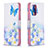 Leather Case Stands Fashionable Pattern Flip Cover Holder B01F for Samsung Galaxy A72 5G Blue