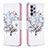 Leather Case Stands Fashionable Pattern Flip Cover Holder B01F for Samsung Galaxy A73 5G White