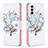 Leather Case Stands Fashionable Pattern Flip Cover Holder B01F for Samsung Galaxy F23 5G White