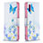 Leather Case Stands Fashionable Pattern Flip Cover Holder B01F for Samsung Galaxy M02 Blue