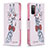 Leather Case Stands Fashionable Pattern Flip Cover Holder B01F for Samsung Galaxy M02s Pink