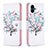 Leather Case Stands Fashionable Pattern Flip Cover Holder B01F for Samsung Galaxy M04 White