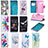 Leather Case Stands Fashionable Pattern Flip Cover Holder B01F for Samsung Galaxy M10S