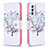 Leather Case Stands Fashionable Pattern Flip Cover Holder B01F for Samsung Galaxy M14 5G White