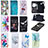 Leather Case Stands Fashionable Pattern Flip Cover Holder B01F for Samsung Galaxy M20