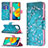 Leather Case Stands Fashionable Pattern Flip Cover Holder B01F for Samsung Galaxy M32 4G