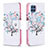 Leather Case Stands Fashionable Pattern Flip Cover Holder B01F for Samsung Galaxy M32 4G