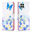 Leather Case Stands Fashionable Pattern Flip Cover Holder B01F for Samsung Galaxy M33 5G Blue