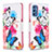 Leather Case Stands Fashionable Pattern Flip Cover Holder B01F for Samsung Galaxy M52 5G