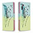 Leather Case Stands Fashionable Pattern Flip Cover Holder B01F for Samsung Galaxy Note 10 5G Matcha Green