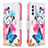 Leather Case Stands Fashionable Pattern Flip Cover Holder B01F for Samsung Galaxy Quantum2 5G Colorful