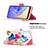 Leather Case Stands Fashionable Pattern Flip Cover Holder B01F for Vivo V21e 4G