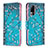 Leather Case Stands Fashionable Pattern Flip Cover Holder B01F for Vivo V21e 4G