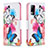 Leather Case Stands Fashionable Pattern Flip Cover Holder B01F for Vivo V21e 4G Colorful