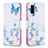 Leather Case Stands Fashionable Pattern Flip Cover Holder B01F for Vivo V21e 5G Blue