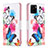 Leather Case Stands Fashionable Pattern Flip Cover Holder B01F for Vivo Y01 Colorful