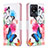 Leather Case Stands Fashionable Pattern Flip Cover Holder B01F for Vivo Y02 Colorful