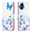 Leather Case Stands Fashionable Pattern Flip Cover Holder B01F for Vivo Y02S Blue