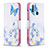 Leather Case Stands Fashionable Pattern Flip Cover Holder B01F for Vivo Y11 Blue