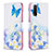 Leather Case Stands Fashionable Pattern Flip Cover Holder B01F for Vivo Y11s Blue