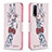 Leather Case Stands Fashionable Pattern Flip Cover Holder B01F for Vivo Y20s G Pink