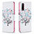 Leather Case Stands Fashionable Pattern Flip Cover Holder B01F for Vivo Y20s G White