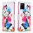 Leather Case Stands Fashionable Pattern Flip Cover Holder B01F for Vivo Y21e Colorful