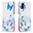 Leather Case Stands Fashionable Pattern Flip Cover Holder B01F for Vivo Y31 (2021) Blue