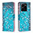 Leather Case Stands Fashionable Pattern Flip Cover Holder B01F for Vivo Y35 4G