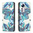 Leather Case Stands Fashionable Pattern Flip Cover Holder B01F for Xiaomi Mi 12 5G Sky Blue